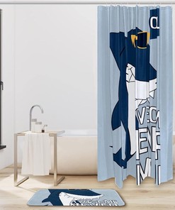 Never Give Up Quote Shark Shower Curtain for Inspirational Bathroom Decor