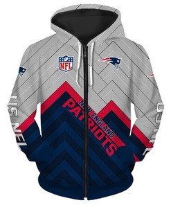 New England Patriots 3D Zip Up Hoodie Pullover, All Over Print Hoodie Printful
