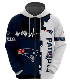 New England Patriots All Over Print Zip Hoodie - Custom 3D Hoodies