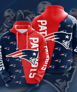 New England Patriots Big Logo 3D All Over Print Hoodie Gifts For Fans