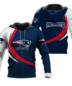New England Patriots Curve Graphic 3D All Over Print Hoodie Gifts For Fans