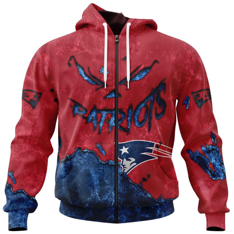 New England Patriots Devil Eyes 3D Hoodie - Custom All Over Print Hoodie