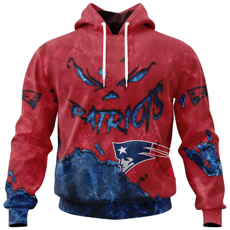 New England Patriots Devil Eyes 3D Hoodie - Custom All Over Print Hoodie