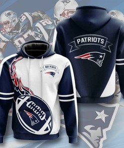New England Patriots Flame Balls Graphic 3D All Over Print Hoodie Gift For Fans