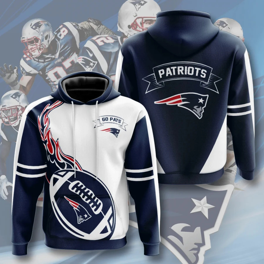New England Patriots Flame Balls Graphic 3D All Over Print Hoodie Gift For Fans