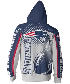 New England Patriots Flame Balls Graphic 3D Zip Hoodie - 3D Hoodies For Men Graphic