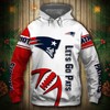 New England Patriots Graphic Balls Zip Hoodie Pullover - Gifts For Father Day