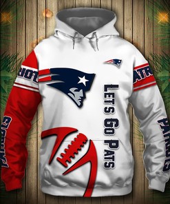 New England Patriots Graphic Balls Zip Hoodie Pullover - Gifts For Father Day