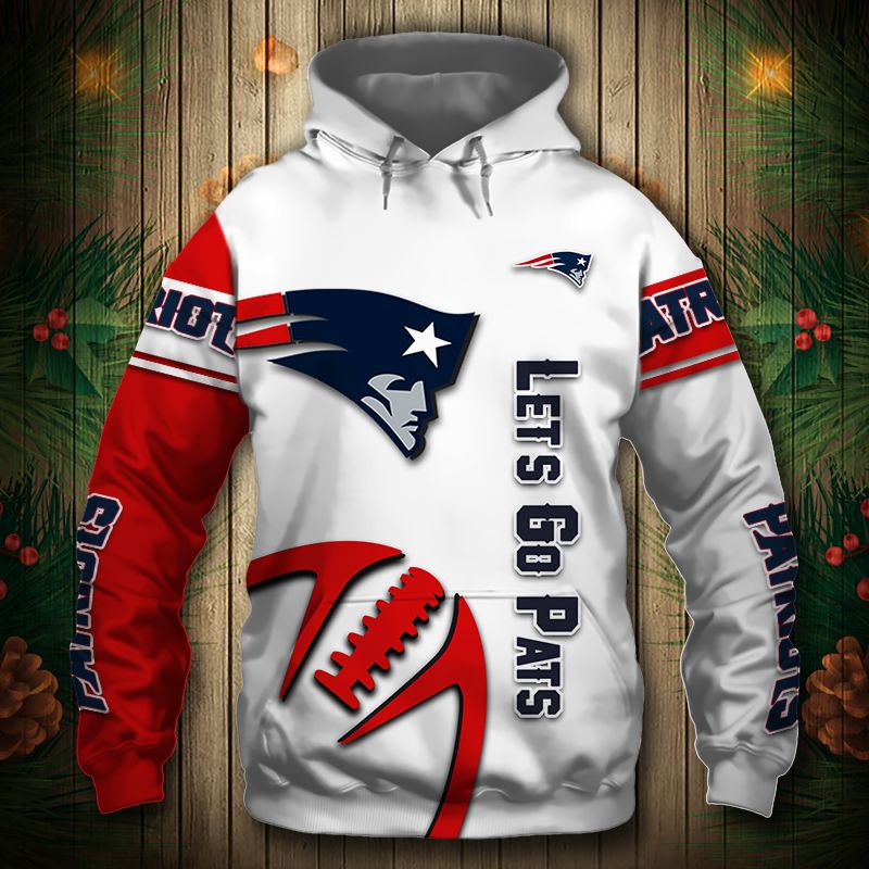 New England Patriots Graphic Balls Zip Hoodie Pullover - Gifts For Father Day