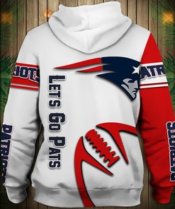 New England Patriots Graphic Balls Zip Hoodie Pullover - Gifts For Father Day