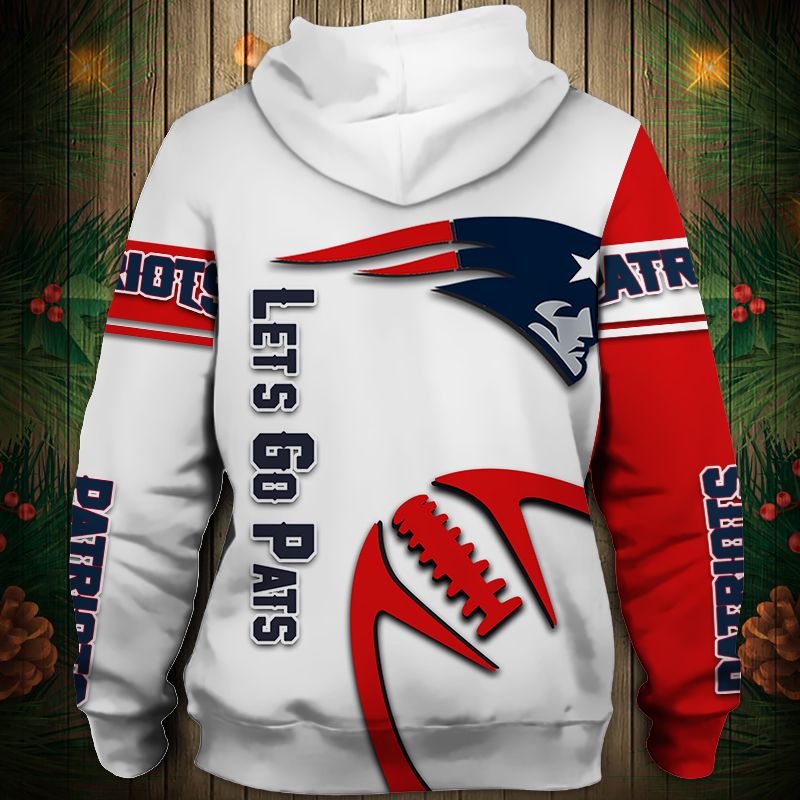 New England Patriots Graphic Balls Zip Hoodie Pullover - Gifts For Father Day
