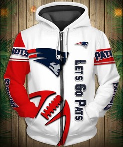 New England Patriots Graphic Balls Zip Hoodie Pullover - Gifts For Father Day