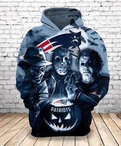 New England Patriots Horror Night Halloween Zip Hoodie Pullover - Gifts For Men
