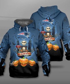 New England Patriots Jack Skellington Halloween Costume Hoodie - Gifts For Father Day