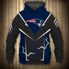 New England Patriots Lightning Graphic 3D All Over Print Hoodie Gifts For Fans