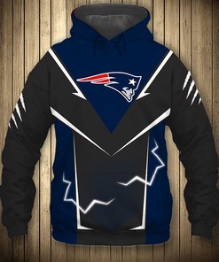 New England Patriots Lightning Graphic 3D All Over Print Hoodie Gifts For Fans