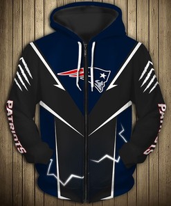 New England Patriots Lightning Graphic 3D All Over Print Hoodie Gifts For Fans