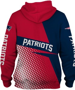 New England Patriots Long Sleeve 3D All Over Print Zip Up Hoodie For Fans
