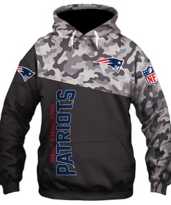 New England Patriots Military 3D All Over Print Zip Hoodie Long Sleeve, Gifts For Men