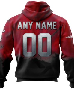 New England Patriots Skull 3D Custom Name & Number All Over Print Hoodie Gifts For Fans