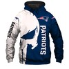 New England Patriots Skull 3D Printed All Over Print Hoodie Gifts For Fans