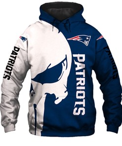 New England Patriots Skull 3D Printed All Over Print Hoodie Gifts For Fans