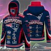New England Patriots Super Bowl 6 Times Champions 3D All Over Print Hoodie Gifts For Fans