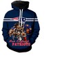 New England Patriots Ultra-Cool Design 3D All Over Print Zip Hoodie Pullover Nfl