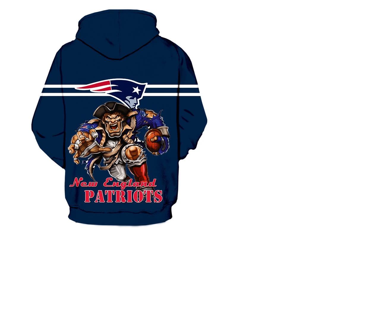 New England Patriots Ultra-Cool Design 3D All Over Print Zip Hoodie Pullover Nfl