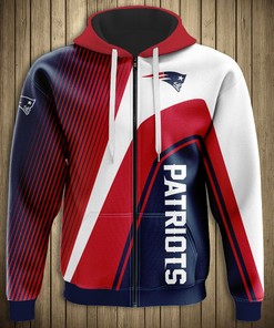 New England Patriots Zip Hoodie Pullover - All Over Print Hoodie Printful