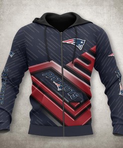 New England Patriots Zip Up Hoodie 3D All Over Print No 1 Gifts For Fans