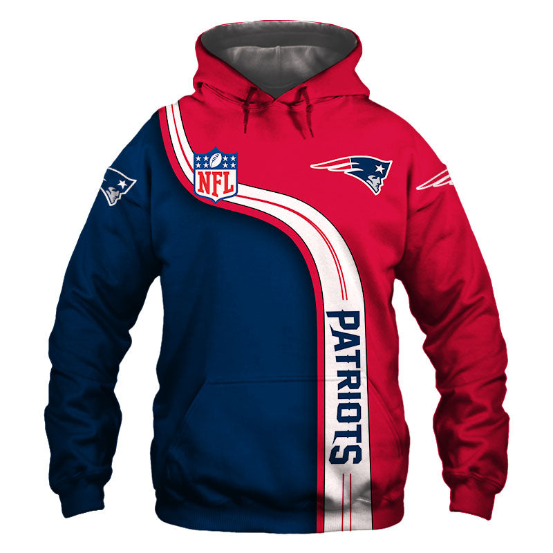 New England Patriots Zip Up Hoodies, All Over Print Pullover Hoodie 3D Highway Letter Gifts For Fans