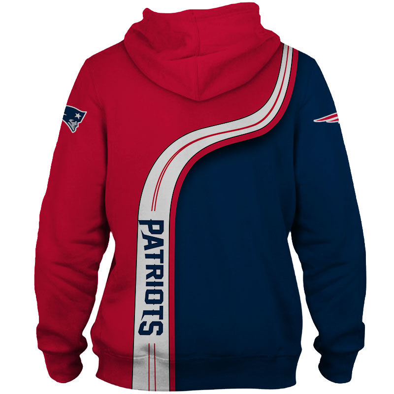 New England Patriots Zip Up Hoodies, All Over Print Pullover Hoodie 3D Highway Letter Gifts For Fans
