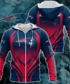 New England Patriots Zipper Hoodie All Over Print, 3D Printed Hoodies Gifts For Men