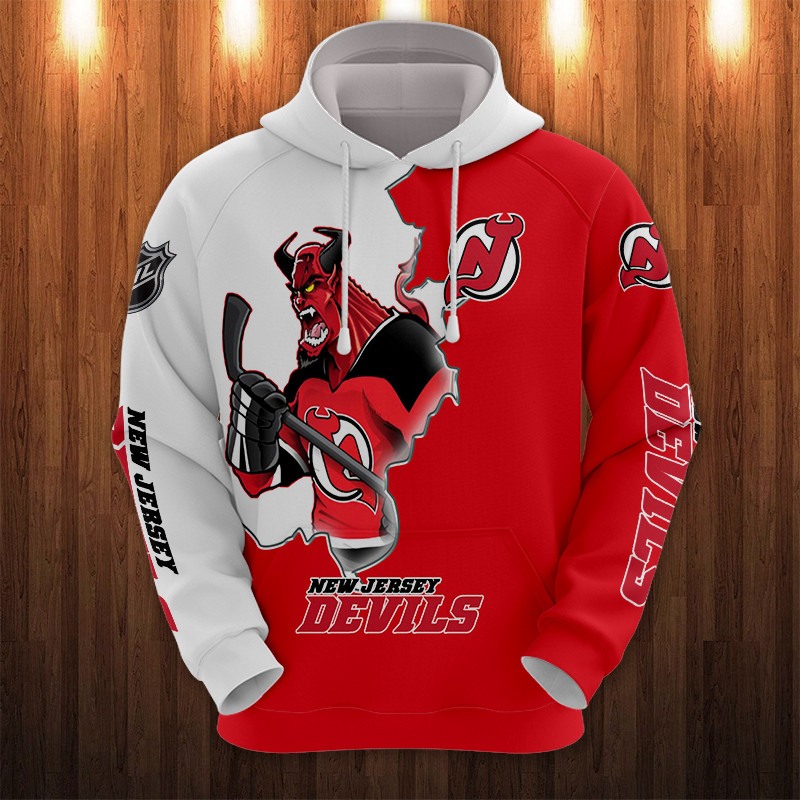 New Jersey Devils 3D Cartoon Graphic Zip Up Hoodie 3D All Over Print Gift For Fans