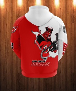 New Jersey Devils 3D Cartoon Graphic Zip Up Hoodie 3D All Over Print Gift For Fans