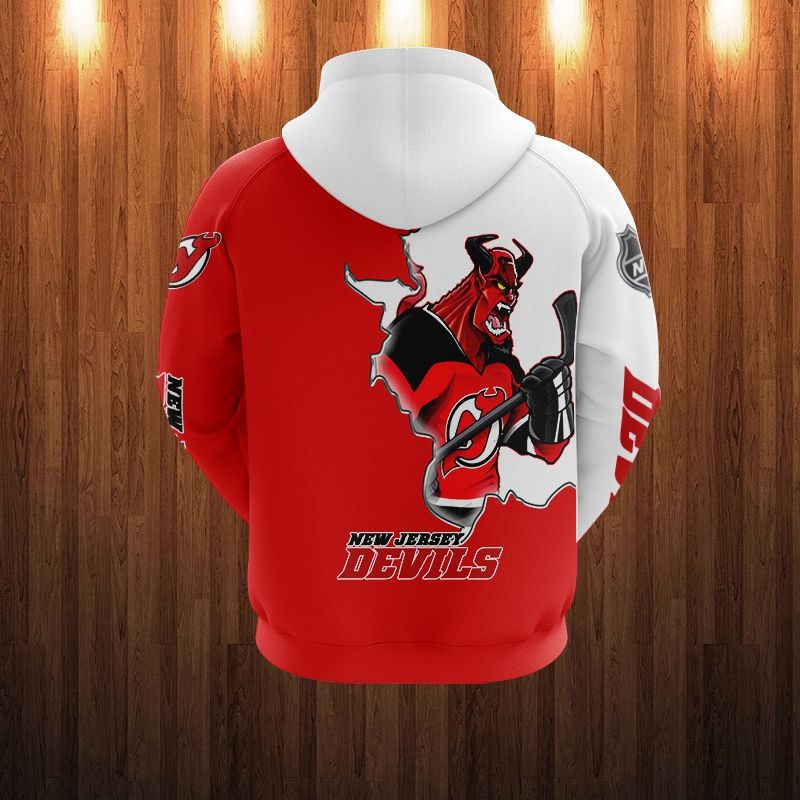 New Jersey Devils 3D Cartoon Graphic Zip Up Hoodie 3D All Over Print Gift For Fans