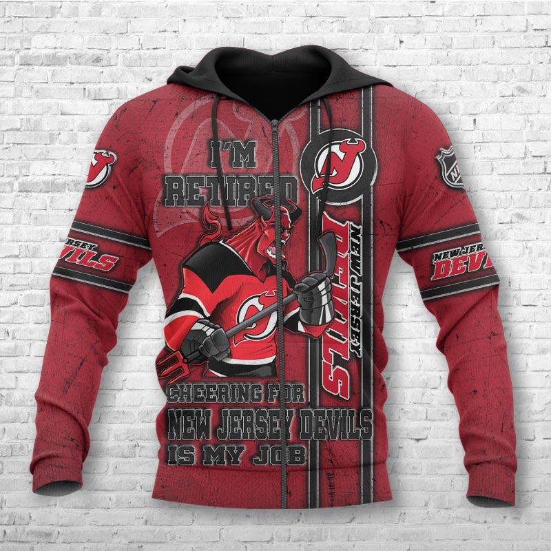 New Jersey Devils I'M Retired 3D All Over Print Hoodie Gifts For Fans