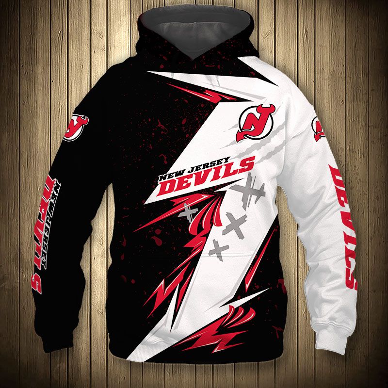 New Jersey Devils Thunder Design 3D All Over Print Hoodie Pullover Nhl