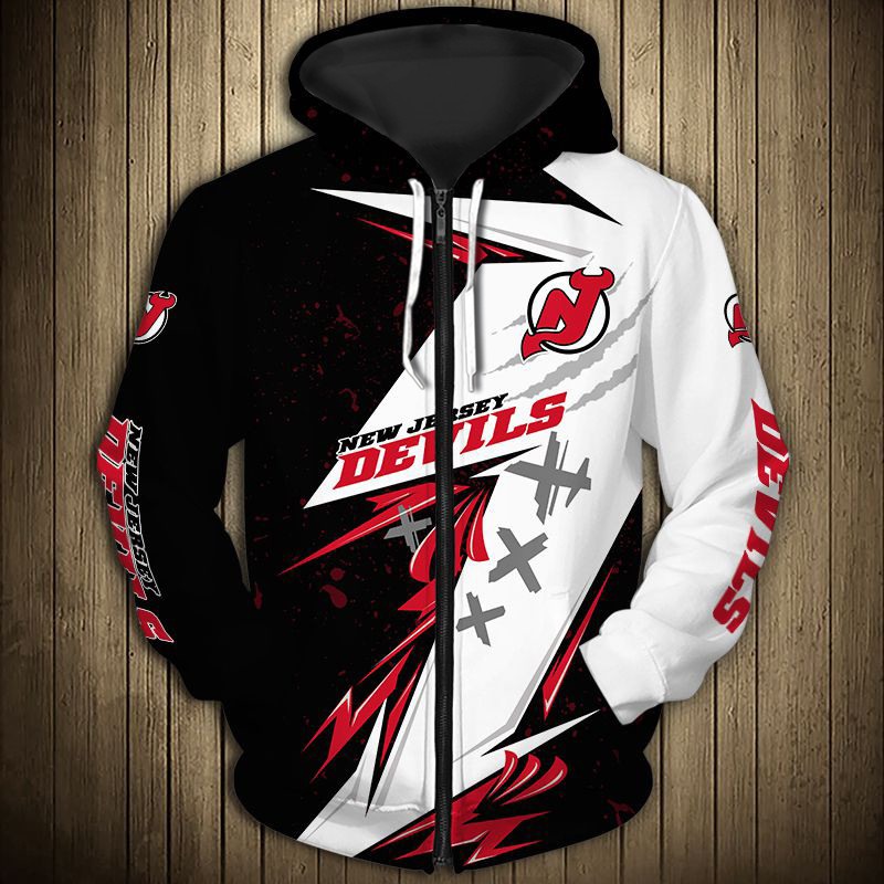 New Jersey Devils Thunder Design 3D All Over Print Hoodie Pullover Nhl
