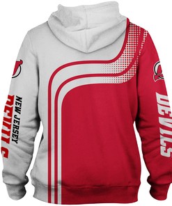 New Jersey Devils Zip Up Hoodie 3D With Hooded Long Sleeve All Over Print Hoodies For Women