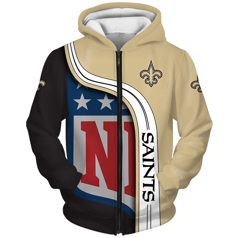 New Orleans Saints 3D All Over Print Hoodie Pullover Zip Hoodie Nfl For Fans