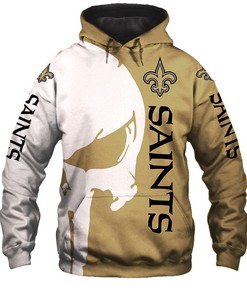 New Orleans Saints 3D All Over Print Hoodie Skull Printed Gifts For Fans, 3D Hoodies With Zippers