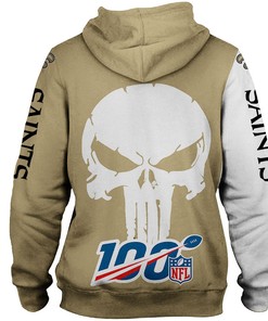 New Orleans Saints 3D All Over Print Hoodie Skull Printed Gifts For Fans, 3D Hoodies With Zippers