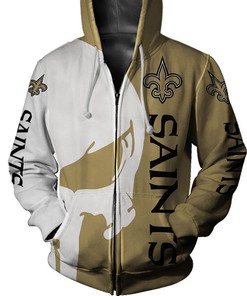 New Orleans Saints 3D All Over Print Hoodie Skull Printed Gifts For Fans, 3D Hoodies With Zippers