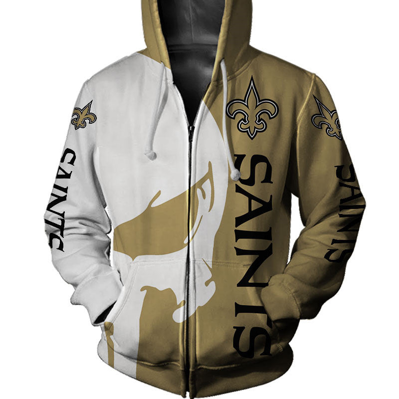 New Orleans Saints 3D All Over Print Hoodie Skull Printed Gifts For Fans, 3D Hoodies With Zippers