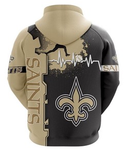 New Orleans Saints 3D All Over Print Zip Up Hoodie For Nfl Fans, Gifts For Father Day