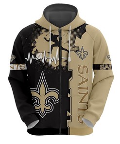 New Orleans Saints 3D All Over Print Zip Up Hoodie For Nfl Fans, Gifts For Father Day