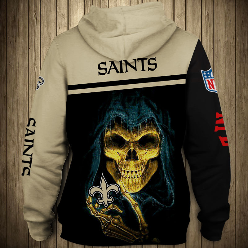 New Orleans Saints 3D Skull All Over Print Hoodie Pullover Zip Hoodie For Fans
