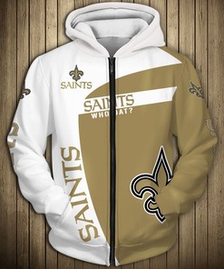 New Orleans Saints 3D Zip Hoodie Pullover, Gifts For Men